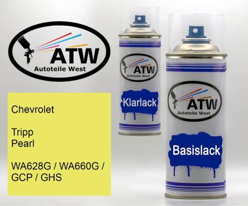 Chevrolet, Tripp Pearl, WA628G / WA660G / GCP / GHS: 400ml Sprühdose + 400ml Klarlack - Set, von ATW Autoteile West.